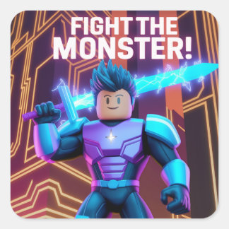 Fight the monster square sticker