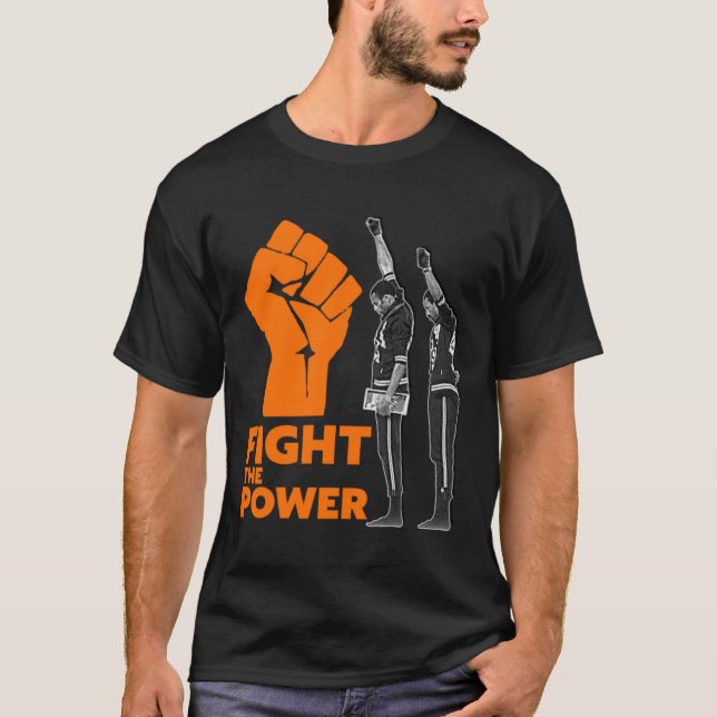 FIGHT THE POWER  Black Power Salute 1968 Olympics. T-Shirt (Front)