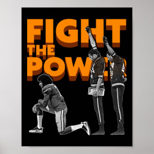 Fight The Power Black Power Salute Sticker  Poster