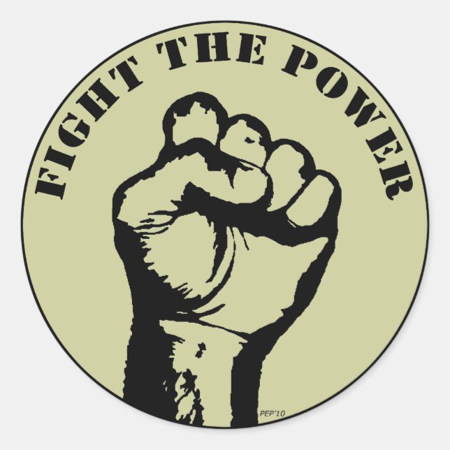 Fight The Power Classic Round Sticker (Front)