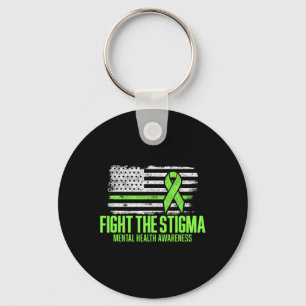 Fight The Stigma American Flag Mental Health Aware Key Ring