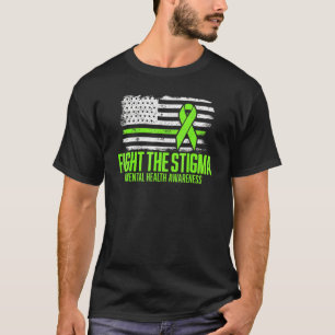 Fight The Stigma American Flag Mental Health Aware T-Shirt