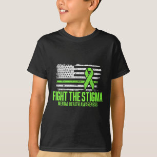Fight The Stigma American Flag Mental Health Aware T-Shirt