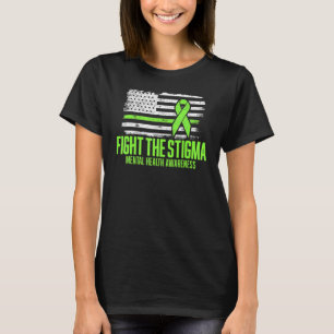 Fight The Stigma American Flag Mental Health Aware T-Shirt
