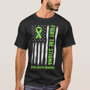 Fight The Stigma American Flag Mental Health Aware T-Shirt