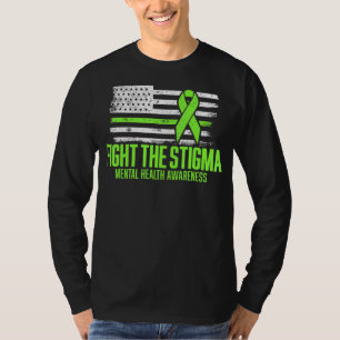 Fight The Stigma American Flag Mental Health Aware T-Shirt