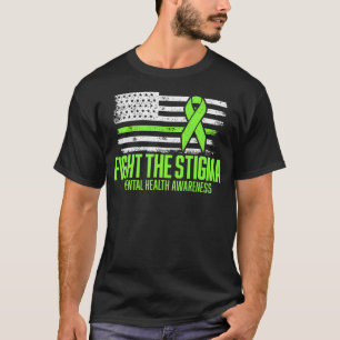 Fight The Stigma American Flag Mental Health Aware T-Shirt