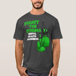 Fight The Stigma Green Ribbon Boing Mental Health T-Shirt
