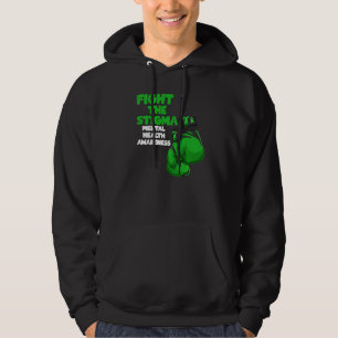 Fight The Stigma Green Ribbon Boxing Mental Health Hoodie