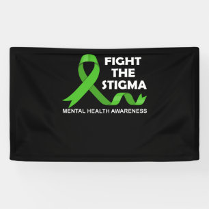 Fight The Stigma Green Ribbon Mental Health Banner