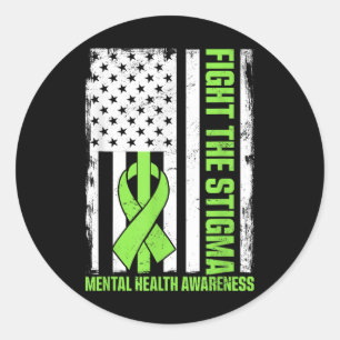 Fight The Stigma Mental Health Awareness  Classic Round Sticker