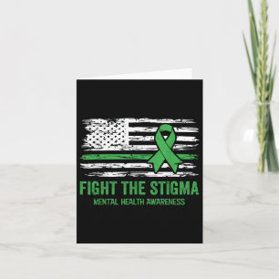 Fight The Stigma Mental Health Awareness Green Rib Card