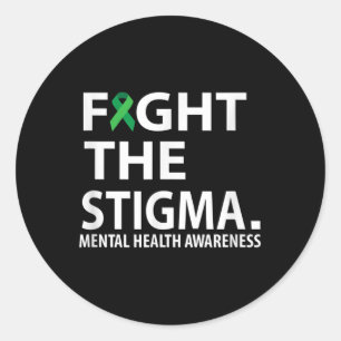 Fight The Stigma Mental Health Awareness Month Gif Classic Round Sticker