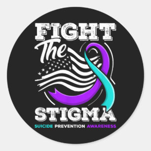 Fight The Stigma Suicide Prevention Awareness Classic Round Sticker