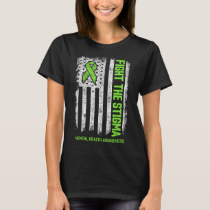 Fight The Stigma Us American Flag Mental Health Aw T-Shirt