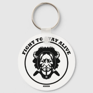 "Fight to STAY ALIVE" 2.25" button keychain