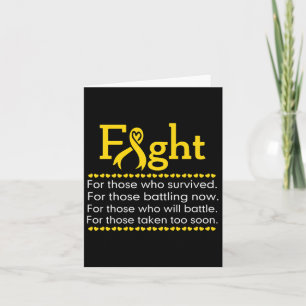 Fight To Survive Yellow Ribbon Child Cancer Awaren Card