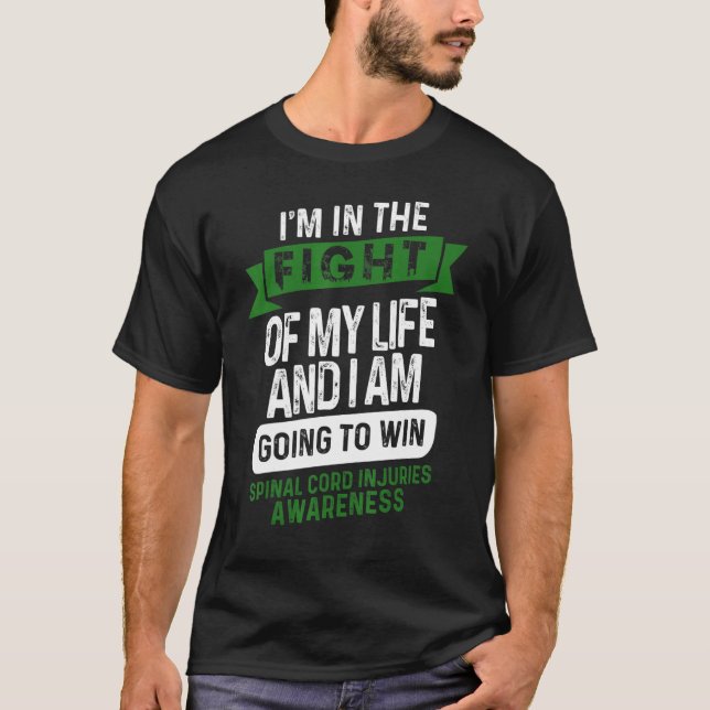 Fight to Win Spinal Cord Injuries Awareness Suppor T-Shirt (Front)