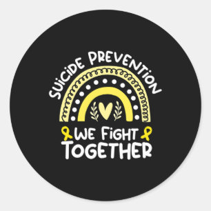 Fight Together Awareness For Suicide Prevention Classic Round Sticker