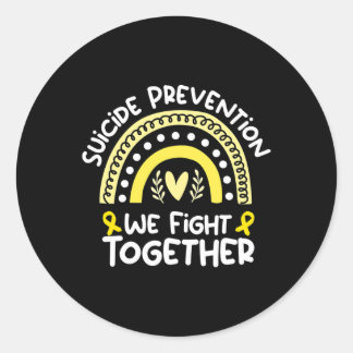 Fight Together Awareness For Suicide Prevention Classic Round Sticker
