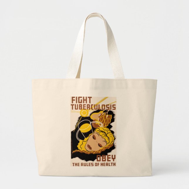 Fight Tuberculosis Large Tote Bag (Front)