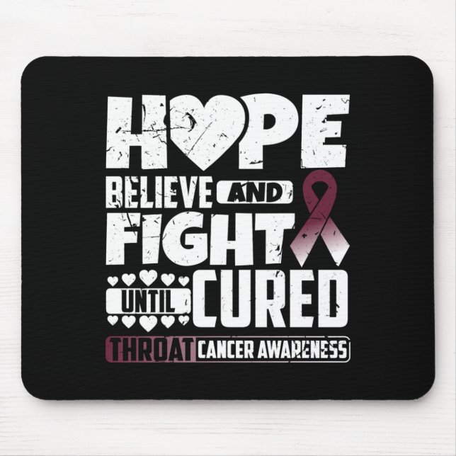 Fight Until Cured Throat Cancer Awareness Mouse Pad (Front)