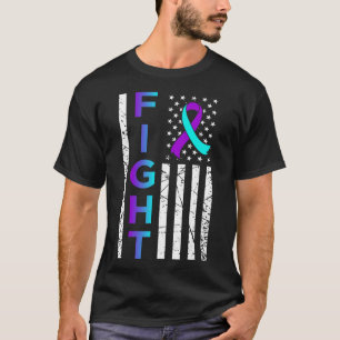 Fight Usa Flag Happy Suicide Awareness Support Gra T-Shirt