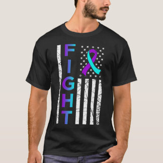 Fight Usa Flag Happy Suicide Awareness Support Gra T-Shirt