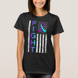 Fight Usa Flag Happy Suicide Awareness Support Gra T-Shirt