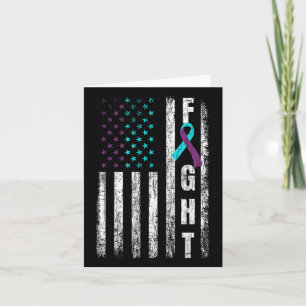 Fight Usa Flag Happy Suicide Prevention Awareness  Card