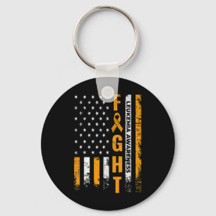 Fight USA Flag Leukaemia Awareness Cancer Survivor Key Ring