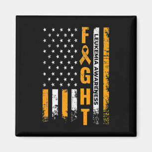 Fight USA Flag Leukaemia Awareness Cancer Survivor Magnet