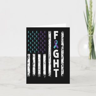 Fight Usa Flag - Suicide Prevention Awareness Ribb Card