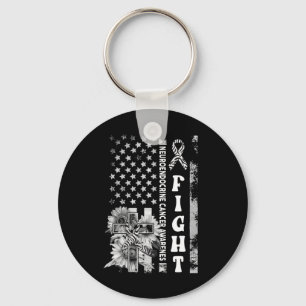 Fight Usa Flag Sunflower Christian Burgundy Brain Key Ring