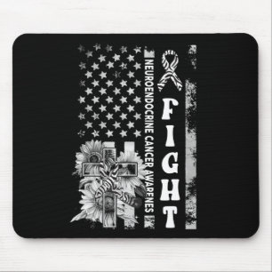Fight USA Flag Sunflower Christian Burgundy Brain Mouse Pad