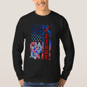 Fight Usa Flag Sunflower Christian Chd Awareness T-Shirt