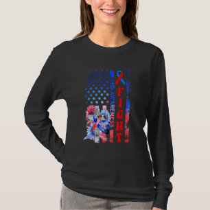 Fight Usa Flag Sunflower Christian Chd Awareness T-Shirt