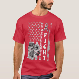 Fight USA Flag Sunflower Christian Ehlers Danlos A T-Shirt