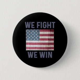 Fight We Win Harris 2024 Presidential Election Dem 6 Cm Round Badge