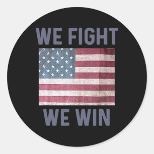 Fight We Win Harris 2024 Presidential Election Dem Classic Round Sticker