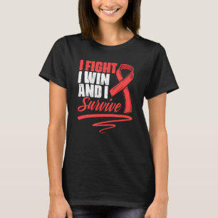 Fight Win Stroke Survivor Red Ribbon Stroke Awaren T-Shirt
