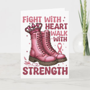 Fight with Heart Breast Cancer Awareness Card