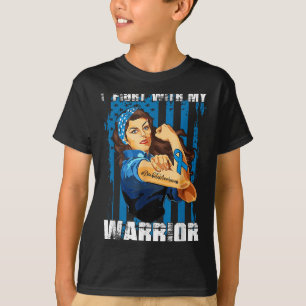 Fight With My Warrior We Wear Blue For Diabetes Aw T-Shirt