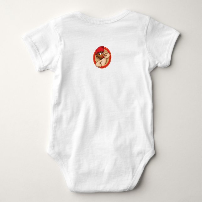 fighten rooster baby bodysuit (Back)