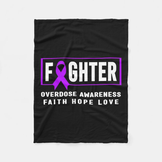 Fighter - Addiction Awareness  Fleece Blanket (Front)
