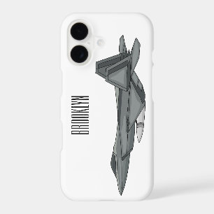 Fighter aircraft cartoon illustration
