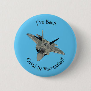 Fighter aircraft cartoon illustration 6 cm round badge