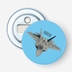 Fighter aircraft cartoon illustration bottle opener