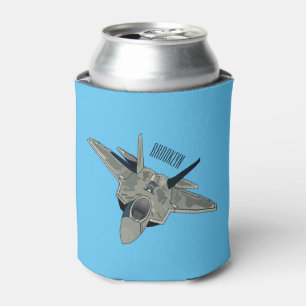 Fighter aircraft cartoon illustration can cooler