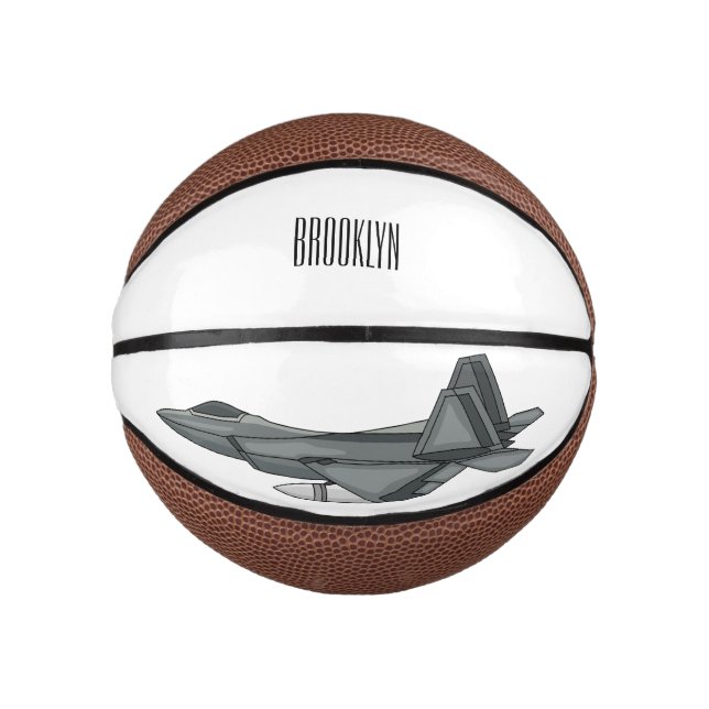 Fighter aircraft cartoon illustration mini basketball (Front)